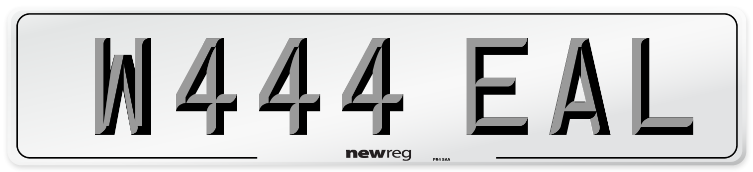 W444 EAL Number Plate from New Reg